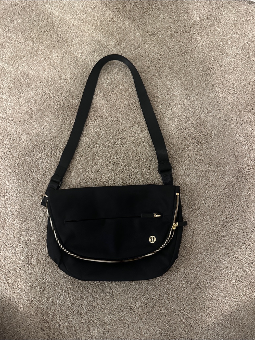 lululemon athletica Black Gold-Accent Crossbody Bag